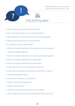 FAQ Earthquakes