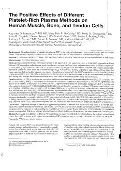 The Positive Effects of Different Platelet-Rich