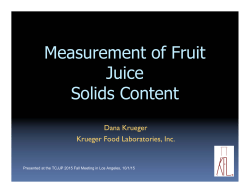 Measurement of Fruit Juice Solids Content