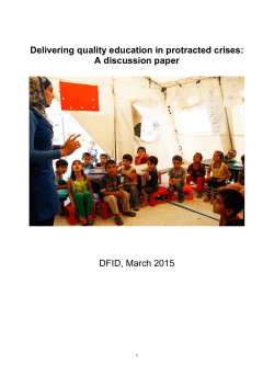 Delivering quality education in protracted crises: A discussion paper