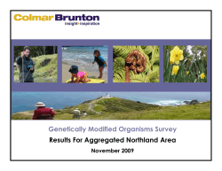 Genetically Modified Organisms Survey: Northland