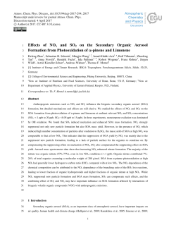 Effects of NOx and SO2 on the Secondary Organic Aerosol