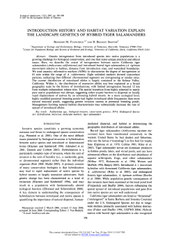 Introduction History and Habitat Variation Explain the Landscape
