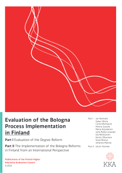 Evaluation of the Bologna Process Implementation in Finland