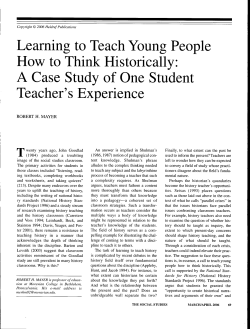 Learning to Teach Young People How to Think Historically: A Case