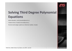 Solving Third Degree Polynomial Equations