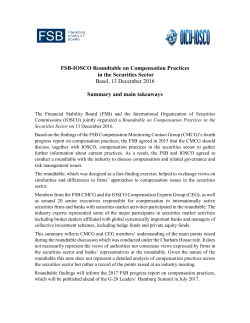 FSB-IOSCO Roundtable on Compensation Practices in the