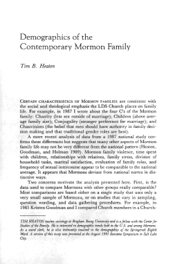 Demographics of the Contemporary Mormon Family