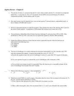 Algebra Review