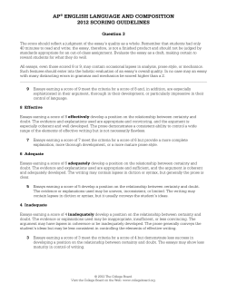 ap&reg; english language and composition 2012 scoring
