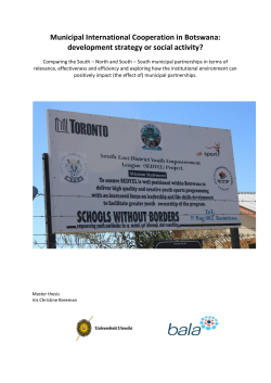 Municipal International Cooperation in Botswana
