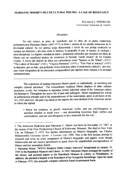 Marianne Moore`s Multicultural Poetry. A Case of Resistance