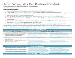 Pastor Compensation Best Practices Worksheet
