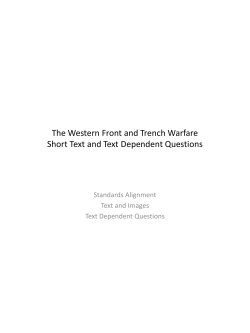 The Western Front and Trench Warfare Short Text