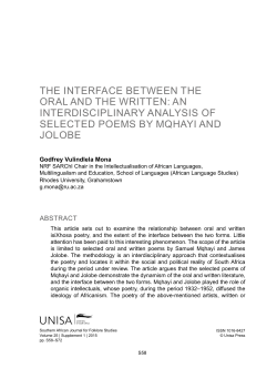 tHe InterFACe BetWeen tHe orAL AnD tHe WrItten