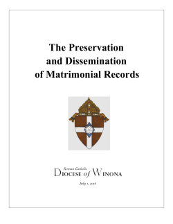 The Preservation and Dissemination of Matrimonial Records