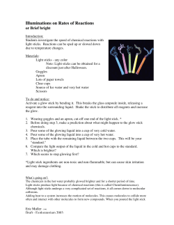 Illuminations on Rates of Reactions