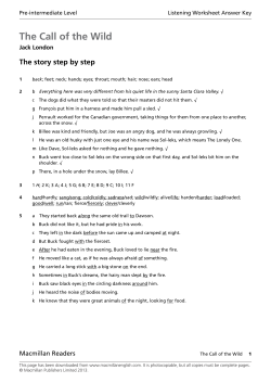 The Call of The Wild Audio Worksheet Answer Key