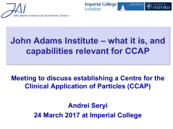 John Adams Institute &ndash; what it is, and capabilities relevant for CCAP
