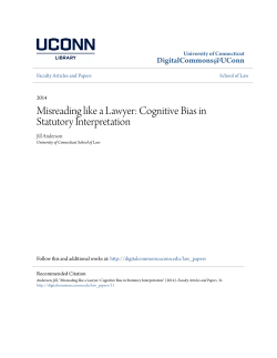 Misreading like a Lawyer - DigitalCommons@UConn