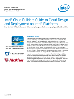 Intel Cloud Builders Guide: Integrating Clouds wtih McAfee Security