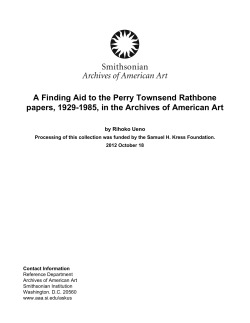 A Finding Aid to the Perry Townsend Rathbone papers, 1929