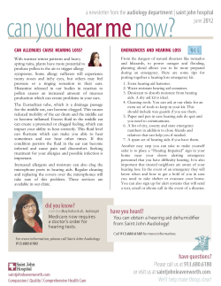 CAN ALLERGIES CAUSE HEARING LOSS? EMERGENCIES AND