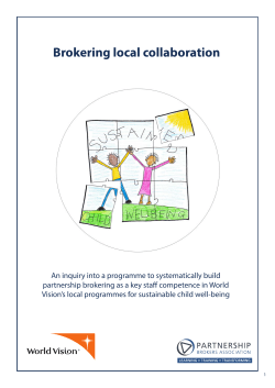 Brokering local collaboration - The Partnership Brokers Association
