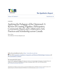Applying the Pedagogy of the Oppressed - NSUWorks