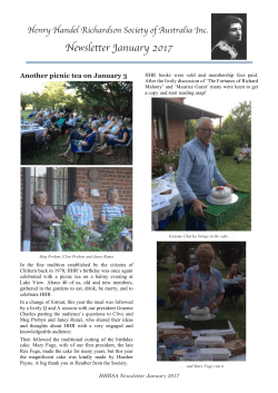 Newsletter - Henry Handel Richardson Society