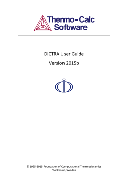 DICTRA User Guide Version 2015b - Thermo