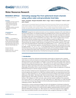 (2014), "Estimating Seepage Flux from Ephemeral Stream Channels