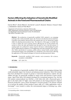 Factors Affecting the Adoption of Genetically Modified Animals in the