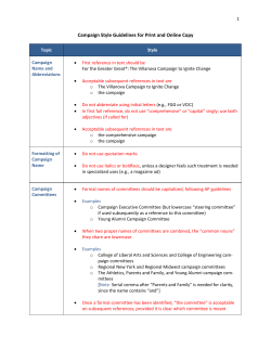 Campaign Style Guidelines for Print and Online Copy