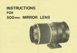 INSTRUCTIONS 500mm MIRROR LENS