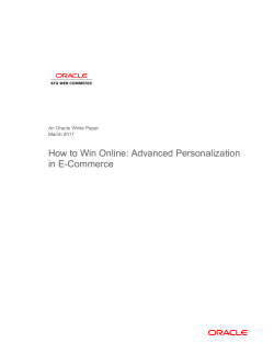Advanced Personalization in e-Commerce