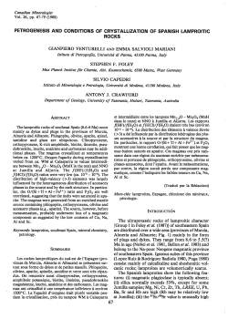 petrogenesis and conditions of crystallization of spanish