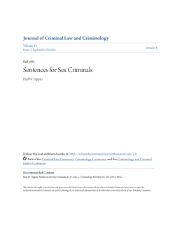 Sentences for Sex Criminals - Scholarly Commons
