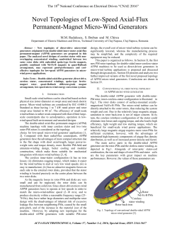 Novel Topologies of Low-Speed Axial-Flux Permanent
