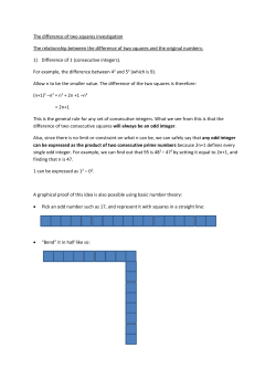 The difference of two squares investigation The relationship