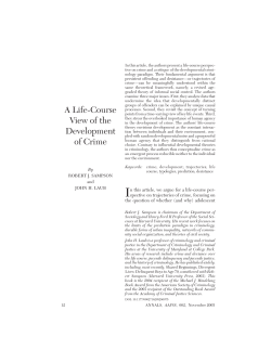 A Life-Course View of the Development of Crime