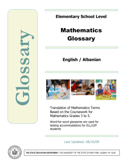 Mathematics Glossary