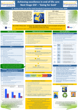 RCGP Poster 2009 - Gold Standards Framework