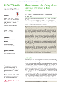 Odourant dominance in olfactory mixture processing: what makes a