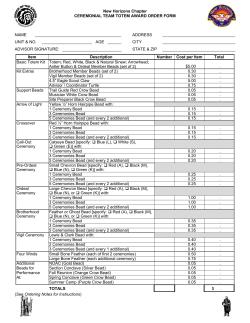 Totem Award Order Form