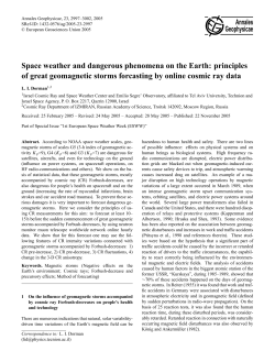Space weather and dangerous phenomena on the Earth