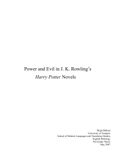 Power and Evil in JK Rowling`s Harry Potter Novels
