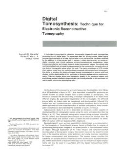 Digital Tomosynthesis: Technique for