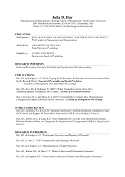 Julia D. Hur - Kellogg School of Management