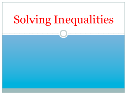 One Step Inequalities Notes